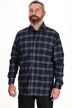 Outlet Blåvand LS skjorte, herre (Dark Blue) Overdele·Skjorter|Overdele·Skovmandsskjorter