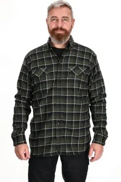 Skjoldnæs LS skjorte, herre (Dark Green) Overdele·Skjorter|Overdele·Skovmandsskjorter