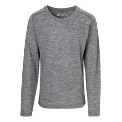 Wool Crewneck undertrøje, junior (Grey) Børn Skitøj ›|Uldundertøj