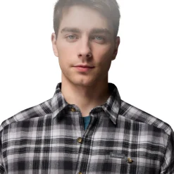 Clearance Cornell Woods Flannel LS, herre (BlackTartan) Overdele·Skovmandsskjorter