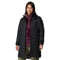 Discount Delta Ridge II Long Down dunfrakke, dame (Black) Dame Jakker·Overgangsjakke|Jakker·Dun- & Fiberjakker