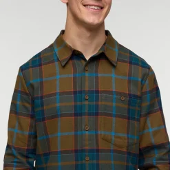 Clearance Quedo Flannel skjorte, herre (Live Oak Plaid) Overdele·Skjorter|Overdele·Skovmandsskjorter