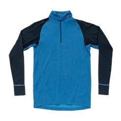 Outlet Duo Active Merino 205 Zip Neck, herre (Blue Ink) Overdele·T-Shirts