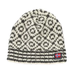 New Svalbard Wool Beanie (Offwhite Anthracite) Dame Huer|Huer