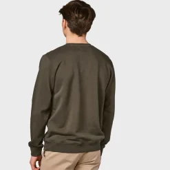New Klitmøller Collective Logo Crew, herre (Olive) Overdele·Striktrøjer & Sweaters