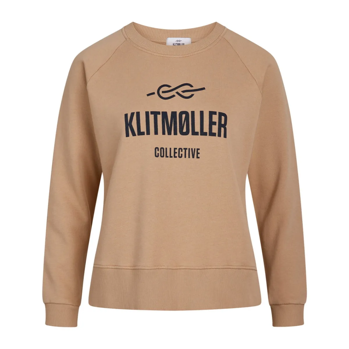 Online Klitmøller Collective Maja Logo Crew, dame (Sand) Dame Overdele·Striktrøjer & Sweaters