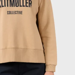 Online Klitmøller Collective Maja Logo Crew, dame (Sand) Dame Overdele·Striktrøjer & Sweaters