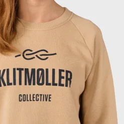 Online Klitmøller Collective Maja Logo Crew, dame (Sand) Dame Overdele·Striktrøjer & Sweaters