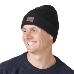 Clearance Klitmøller Collective Rib Beanie (Black) Dame Huer|Huer