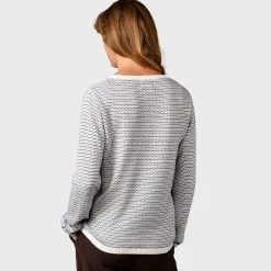 Sale Klitmøller Collective Silje Knit bluse, dame (Cream Navy) Dame Overdele·Striktrøjer & Sweaters