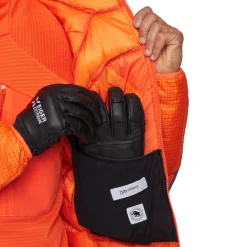 Discount Eiger Nordwand Light Down IN Hooded Dunjakke, herre (Black / Orange) Regntøj·|Jakker·Skijakker