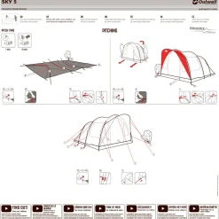 Online Sky 5 campingtelt 5 personer (Blue) Camping- & Familietelte