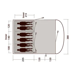Sale Sky 6 campingtelt, 6 personer (Blue) Camping- & Familietelte