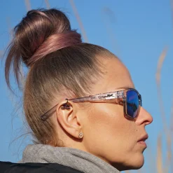 Clearance Trek, Captivate Polaroid Glas, Transparent Stel, Unisex Dame Solbriller|Solbriller